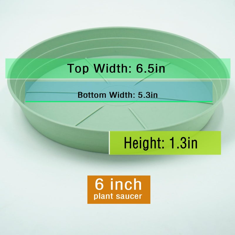 LWALRS Plant Saucer 6 Inch 4 Pack 6 8 10 12 14 16 18 20 25, Plastic Plant Trays for Pots,Extra-Deep Plant Water Dray Tray, Bird Bath Bowl, Heavy Flower Plant Saucers Indoors and Outdoor No Holes - Image 2